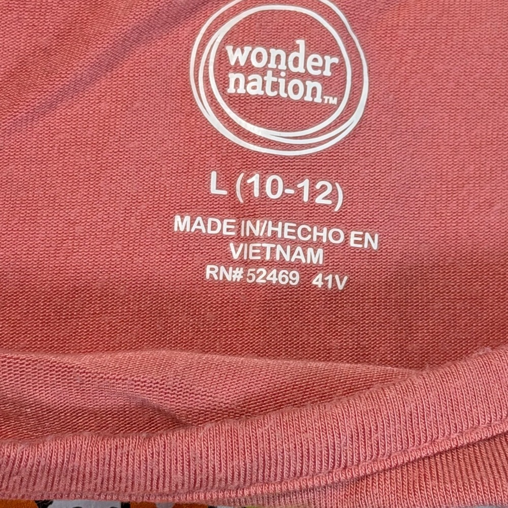 Wonder Nation Girls Cheerleader Graphic Twist Front Tee Pink Size L 10-12 - Picture 3 of 4